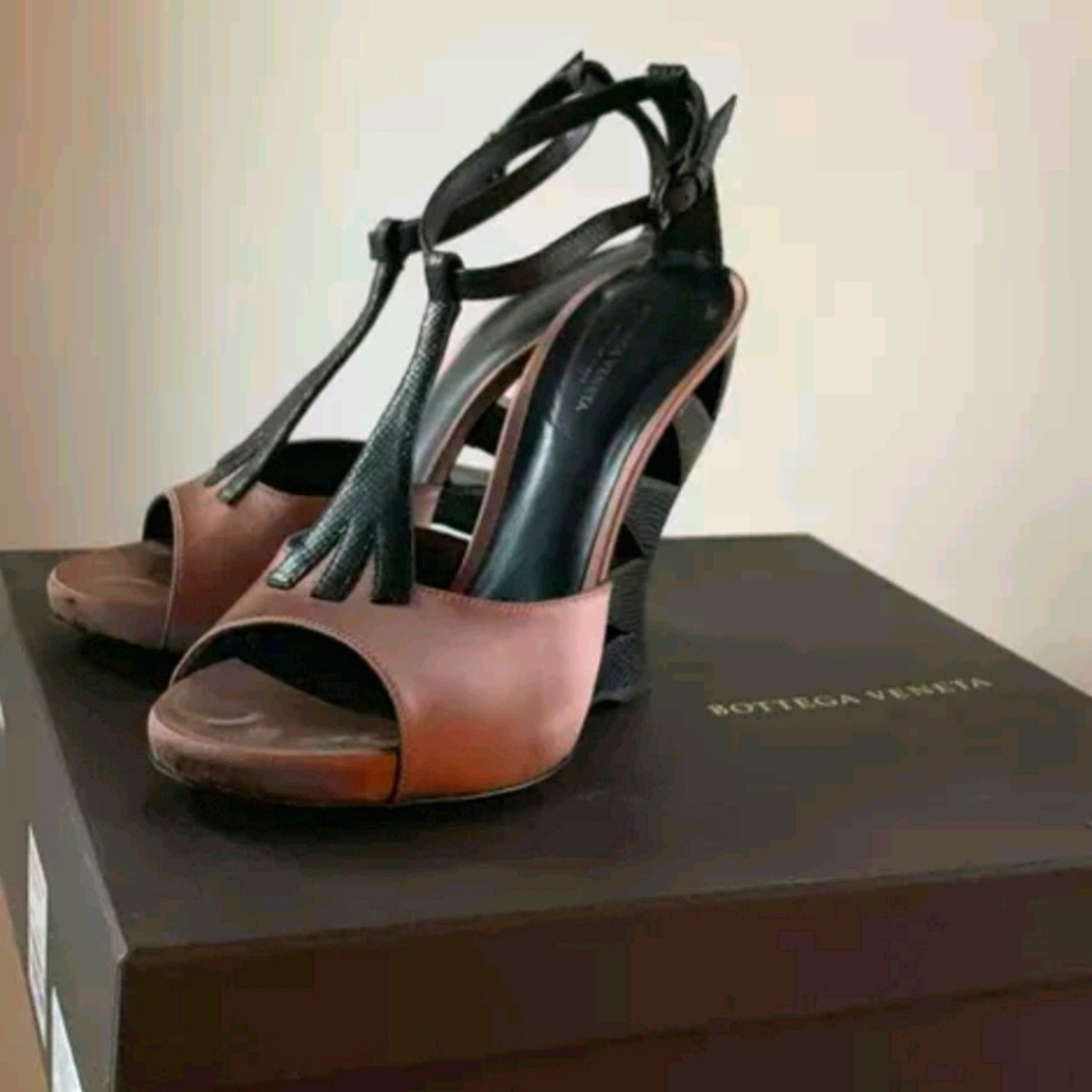 leather and satin bottega veneta